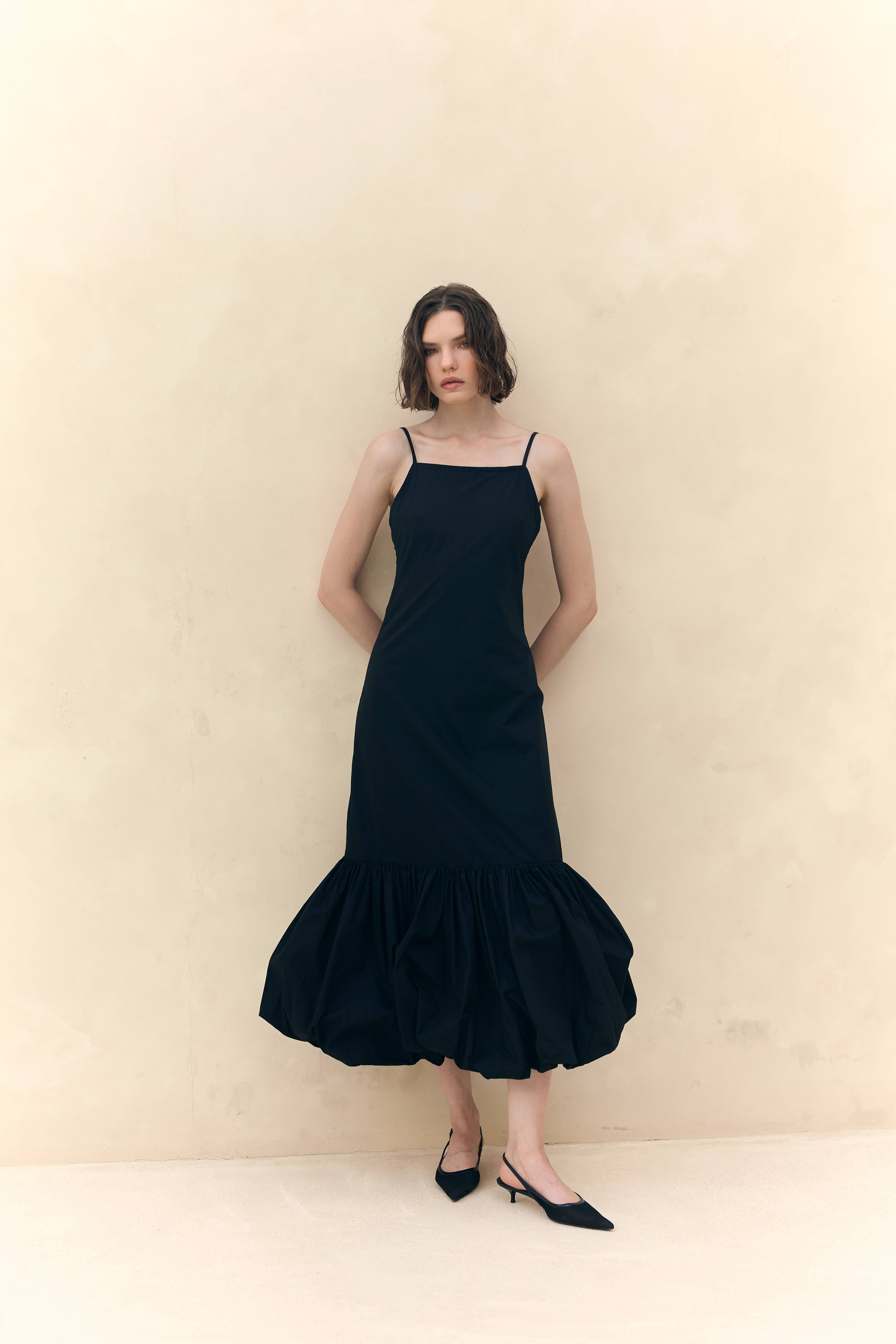 The Poppy Flower Dress Black
