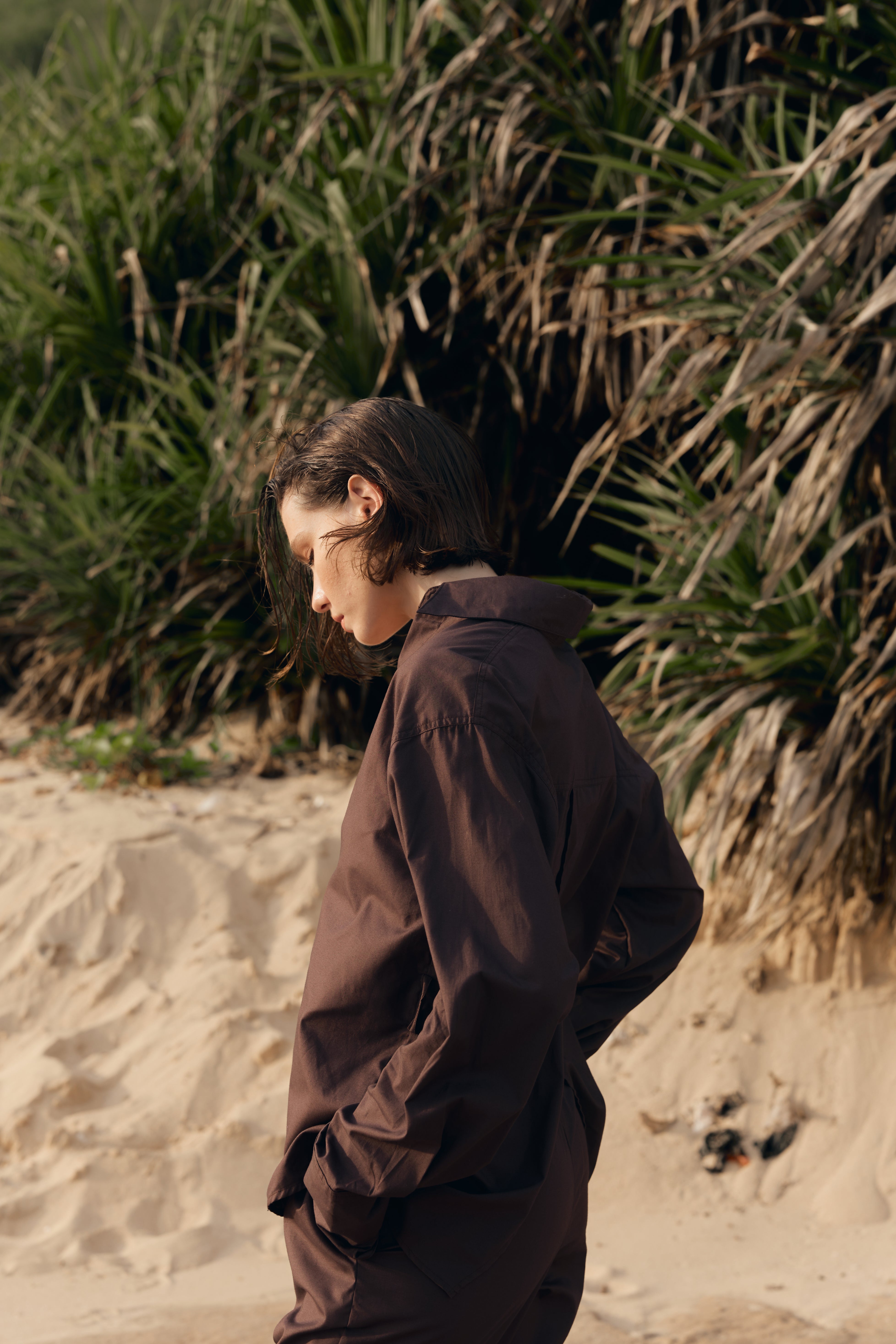 Demure Cotton Shirt Brown