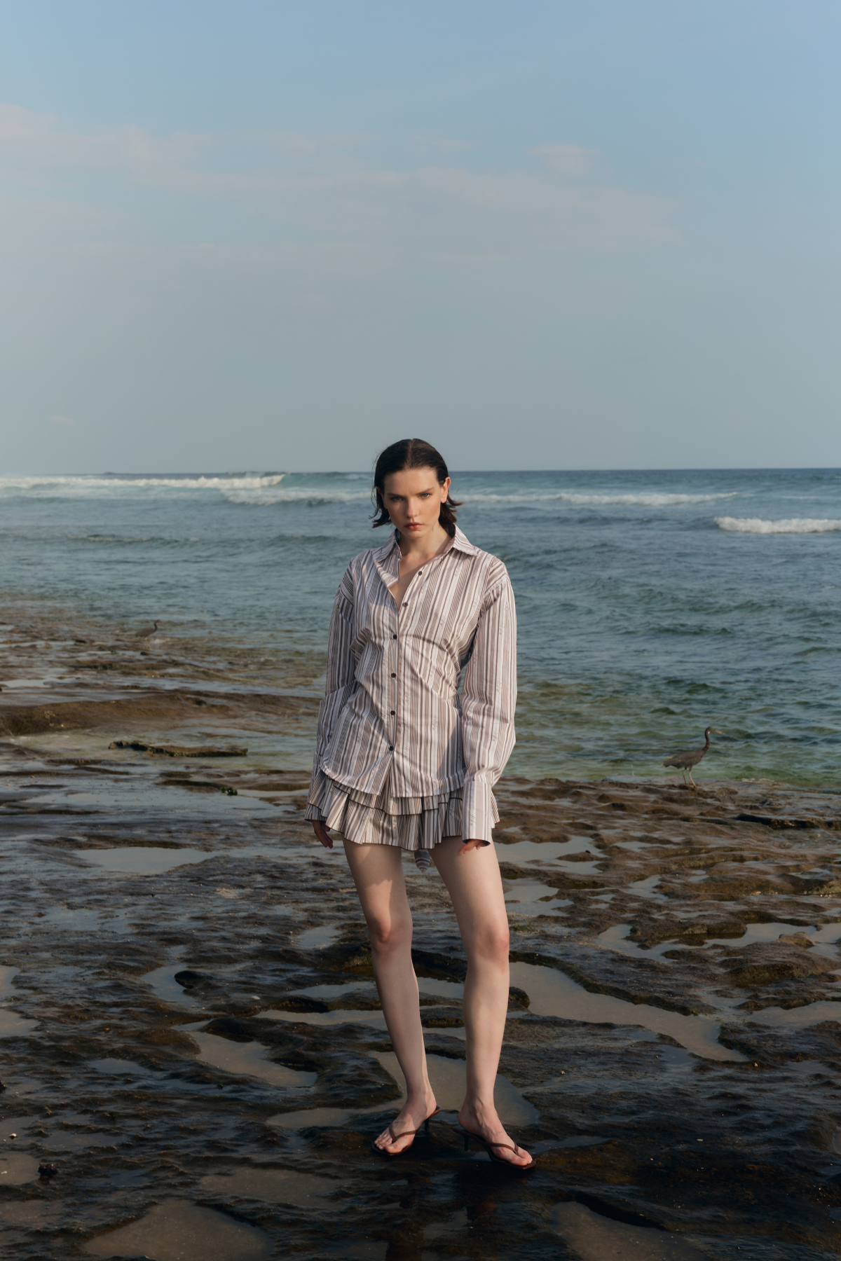 Bambina Cotton Skirt brown stripe