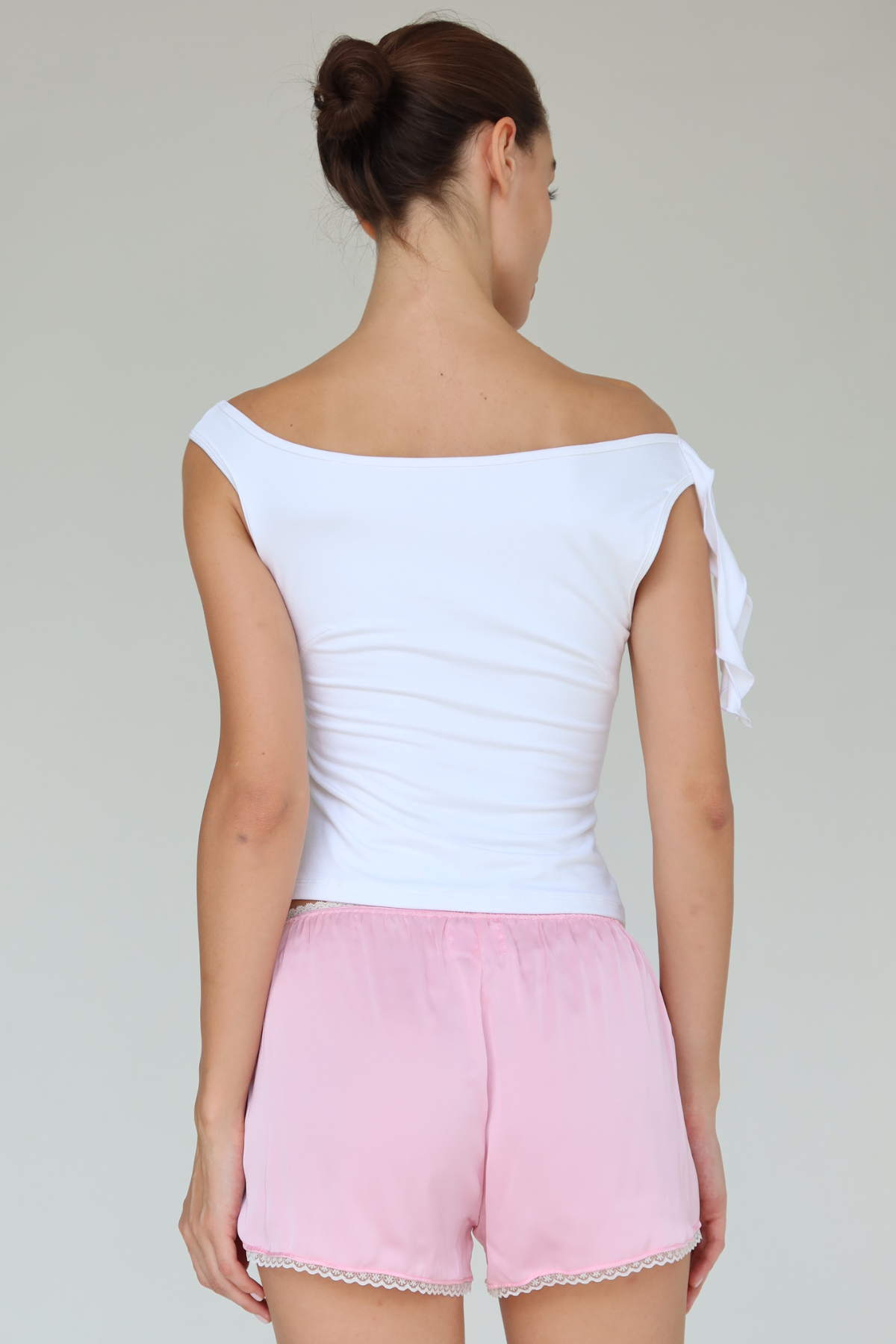 One Shoulder Top White