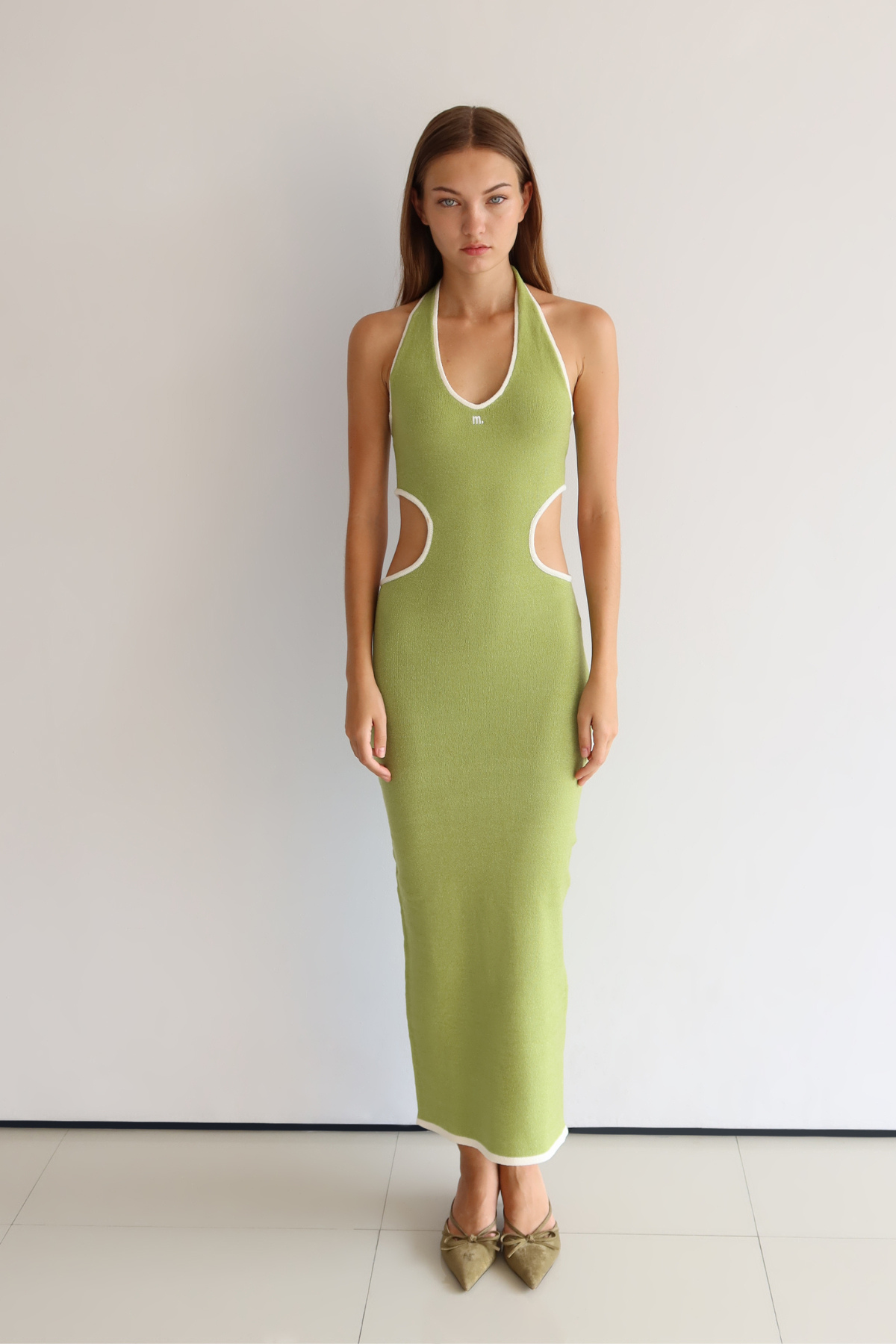 M. Cut Out Dress Matcha