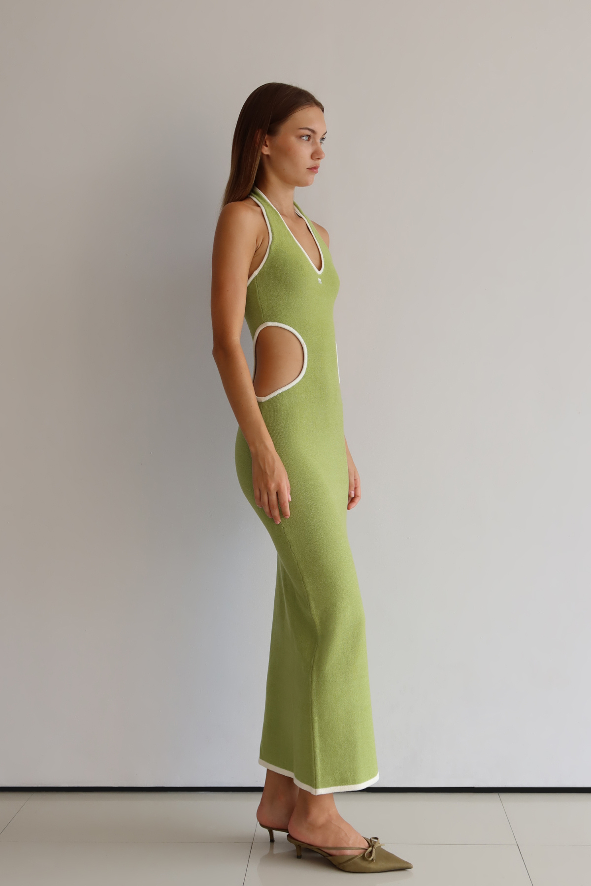 M. Cut Out Dress Matcha