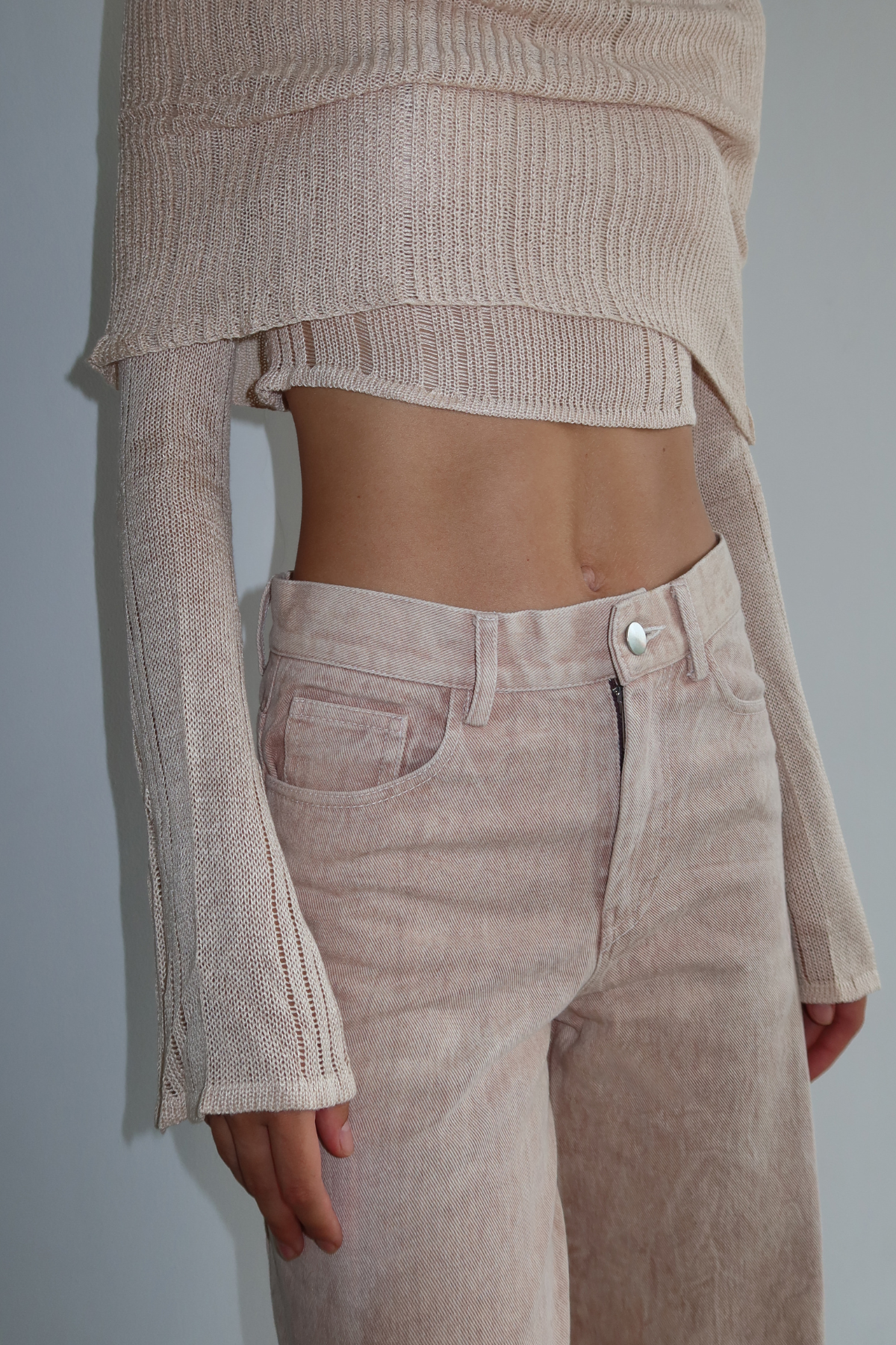 Raw Cut Jeans Cream