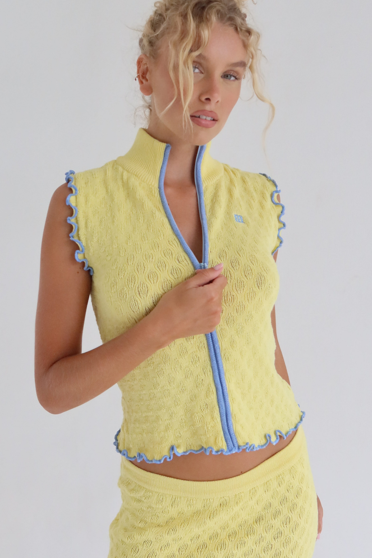 Magnolia Knit Zip Top