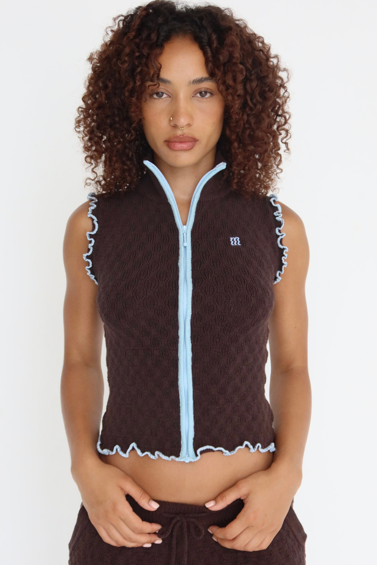 Magnolia Knit Zip Top