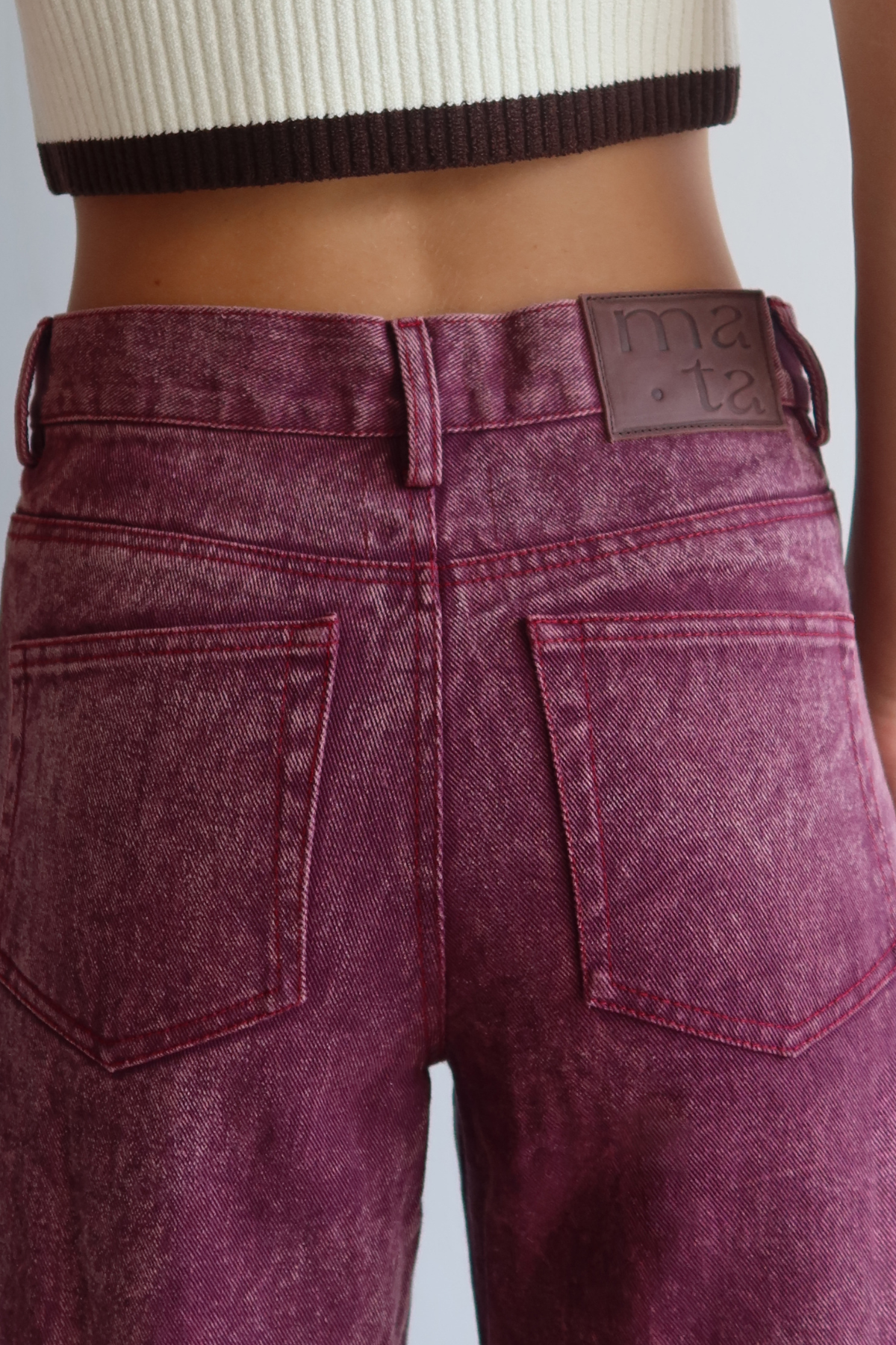 Raw Cut Jeans Maroon