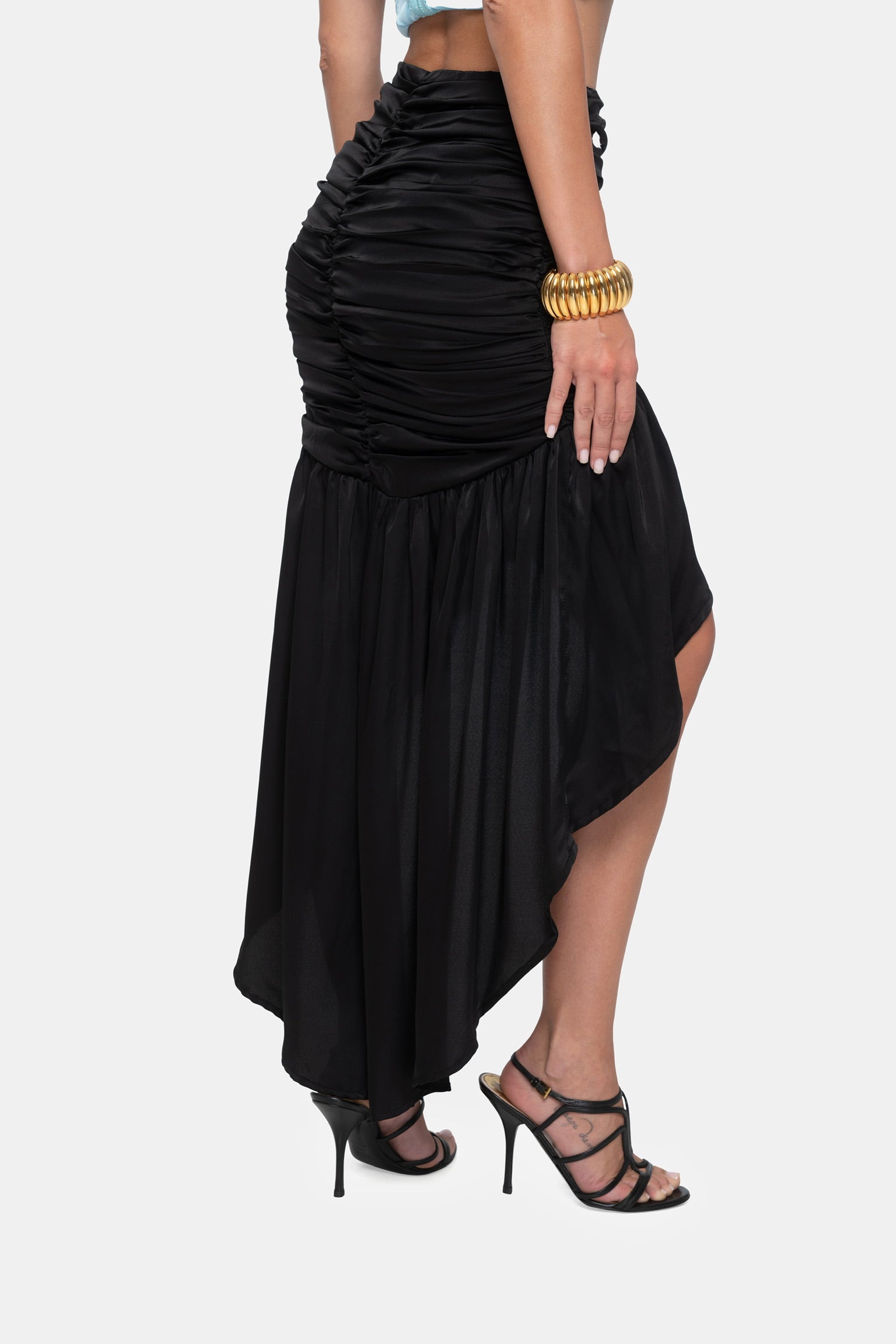 Dione Silky Skirt Silver