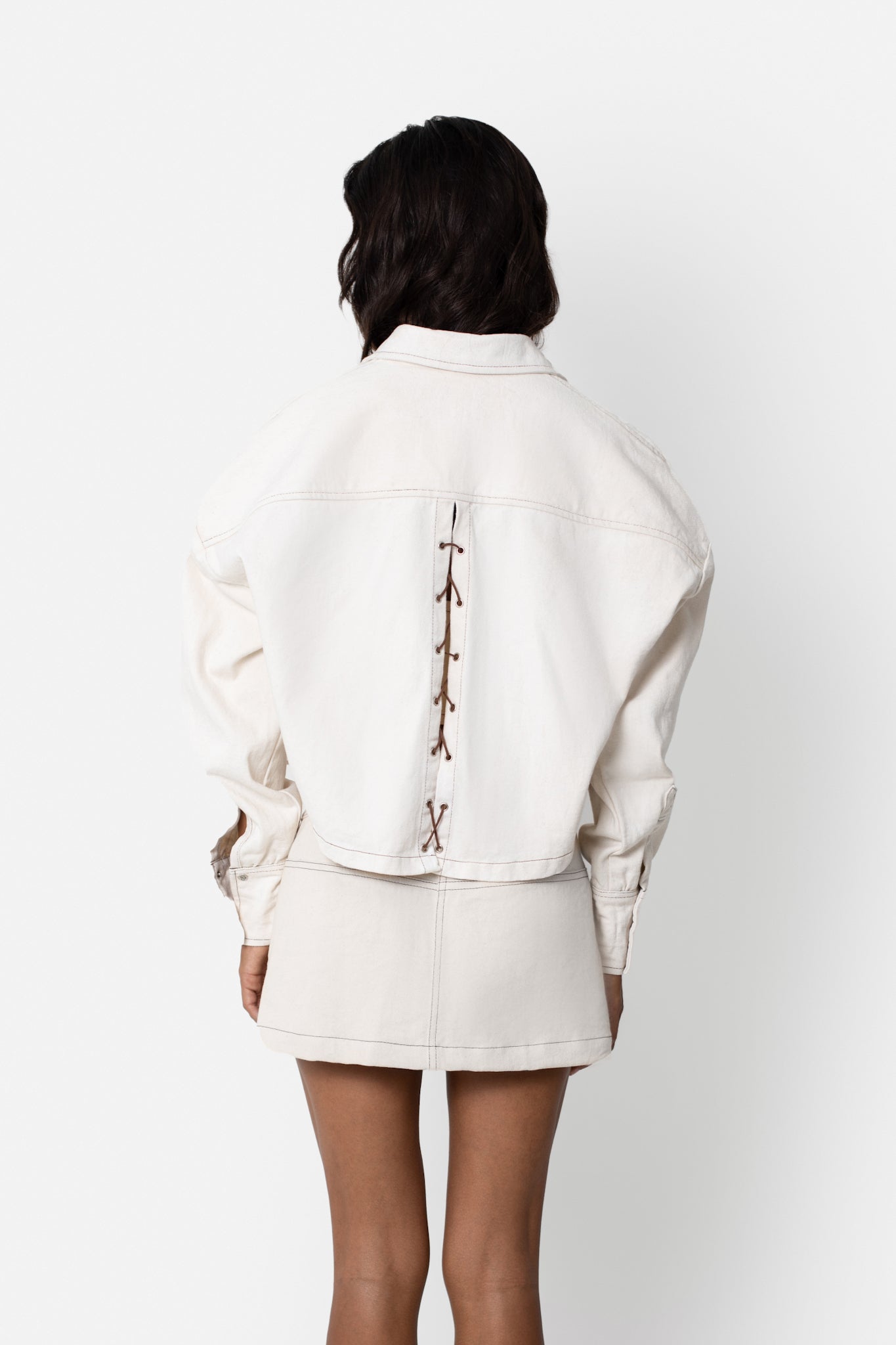 Oversized Denim Jacket Ivory