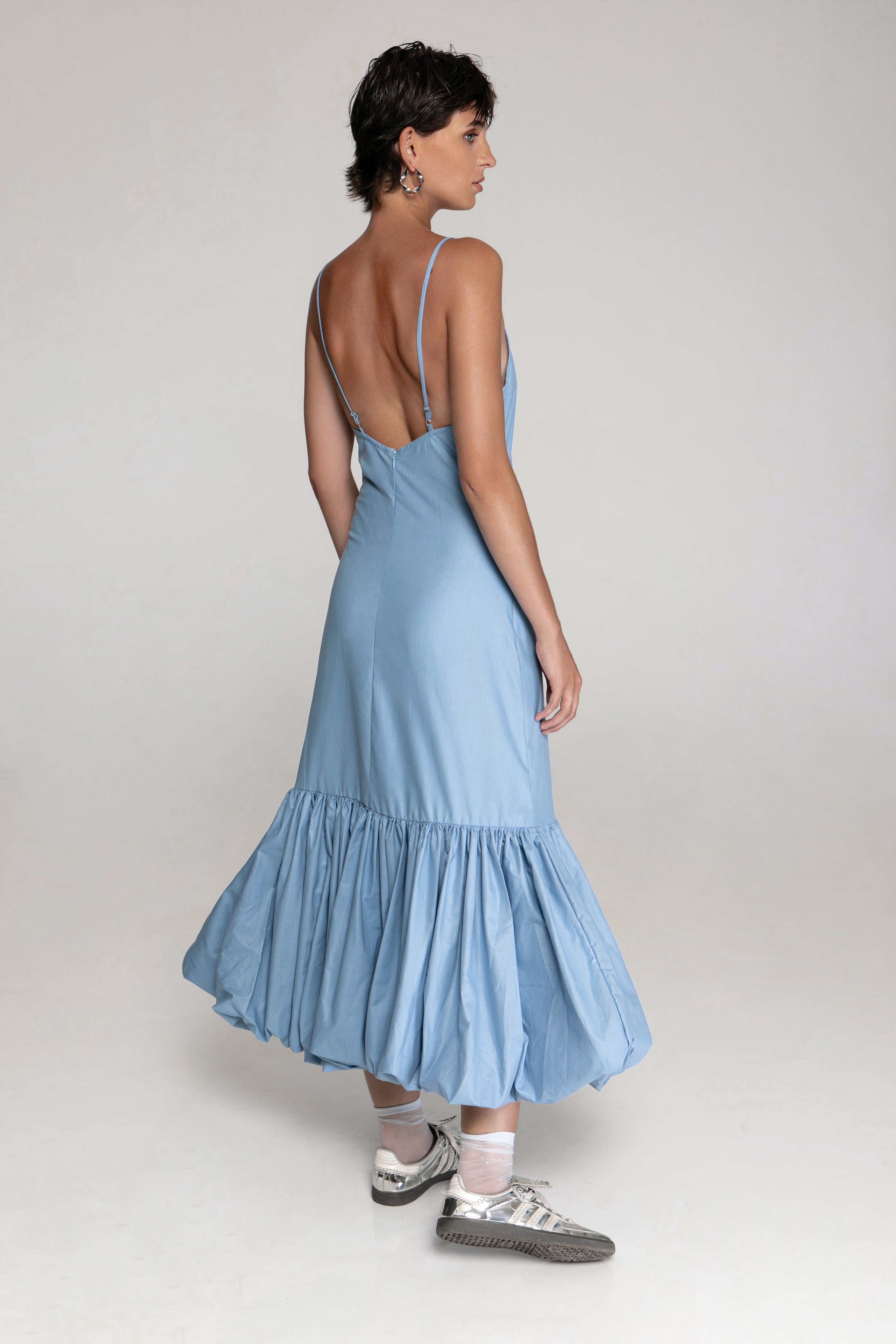 The Poppy Flower Dress Blue