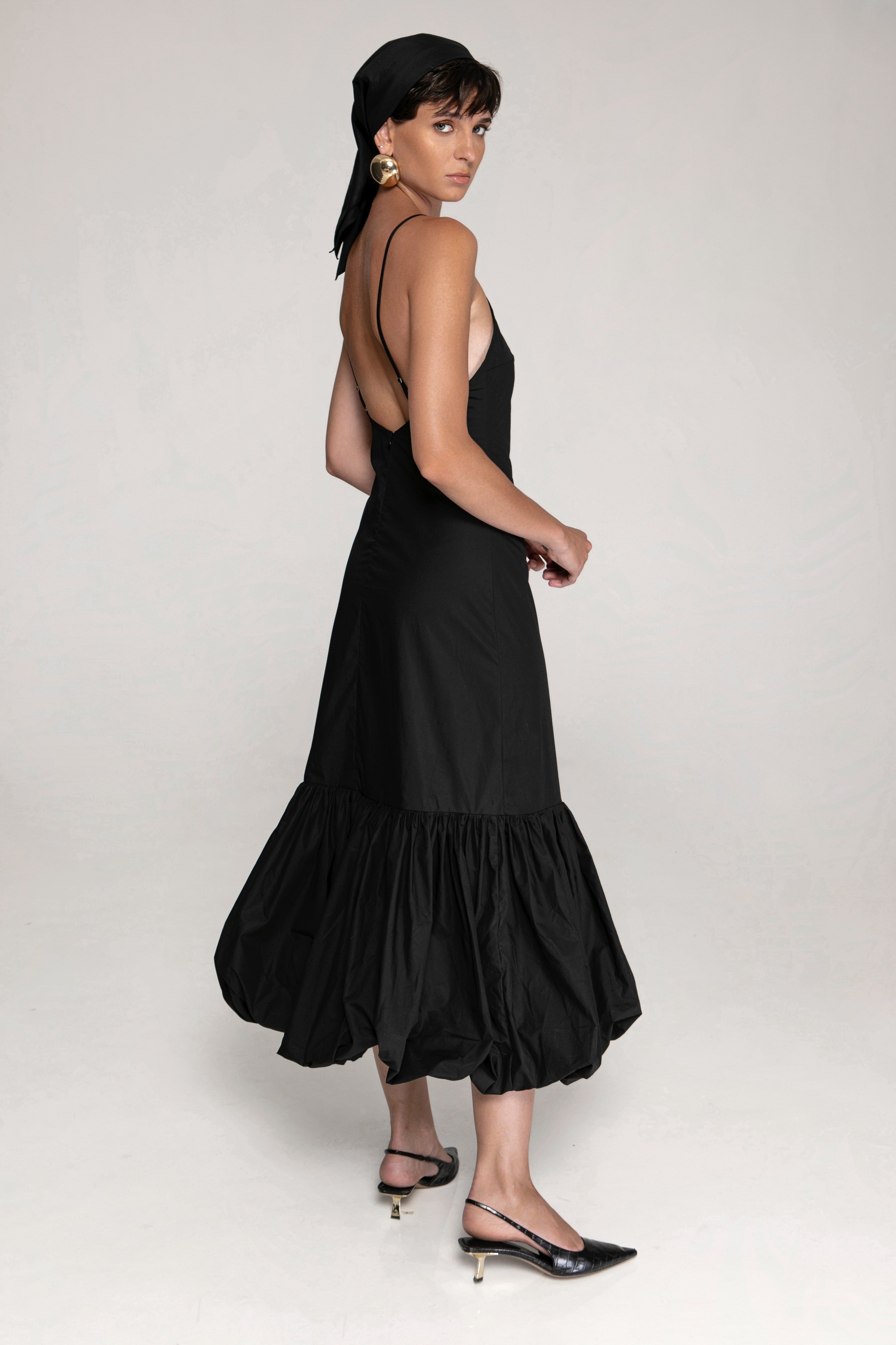 The Poppy Flower Dress Black