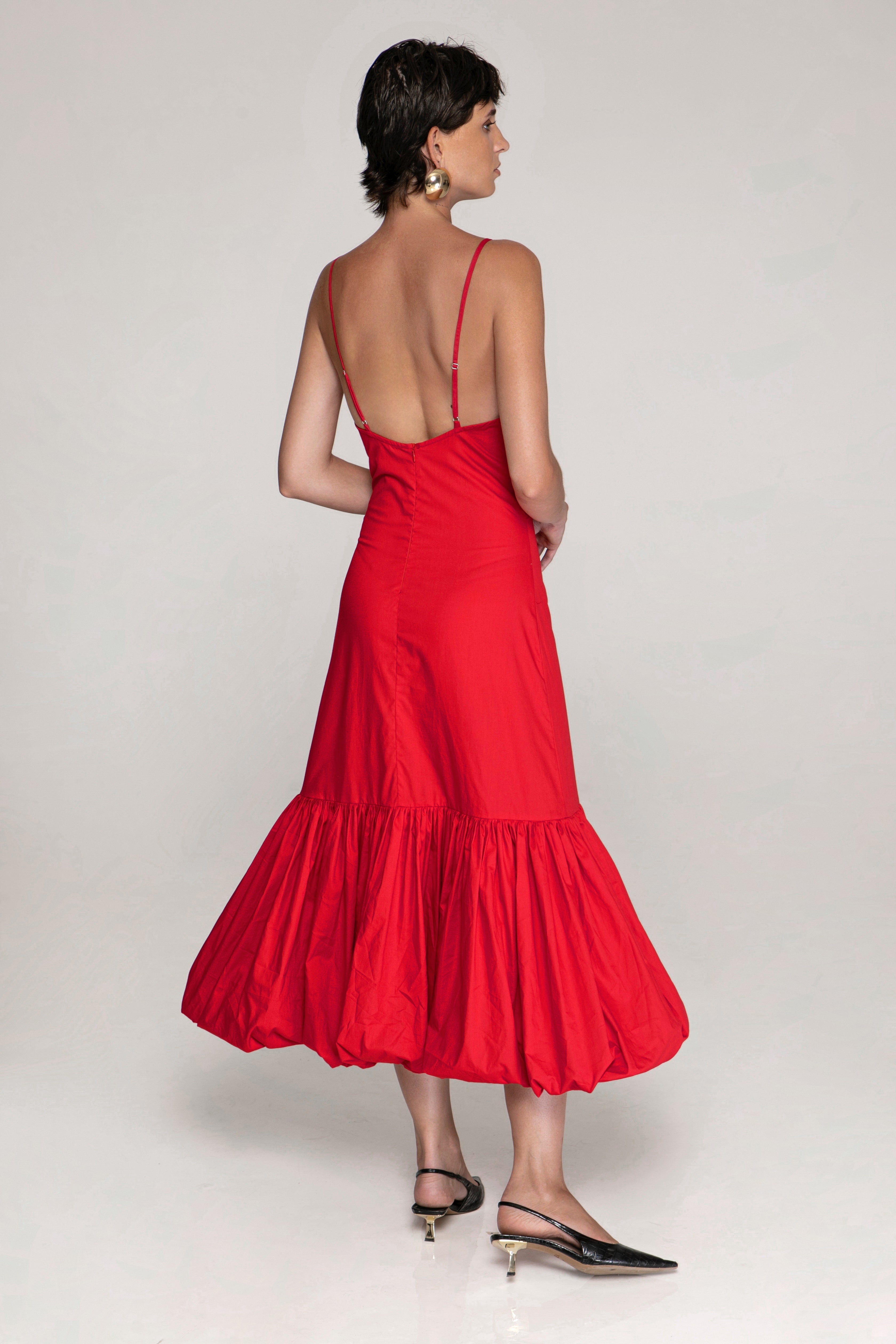 The Poppy Flower Dress Red