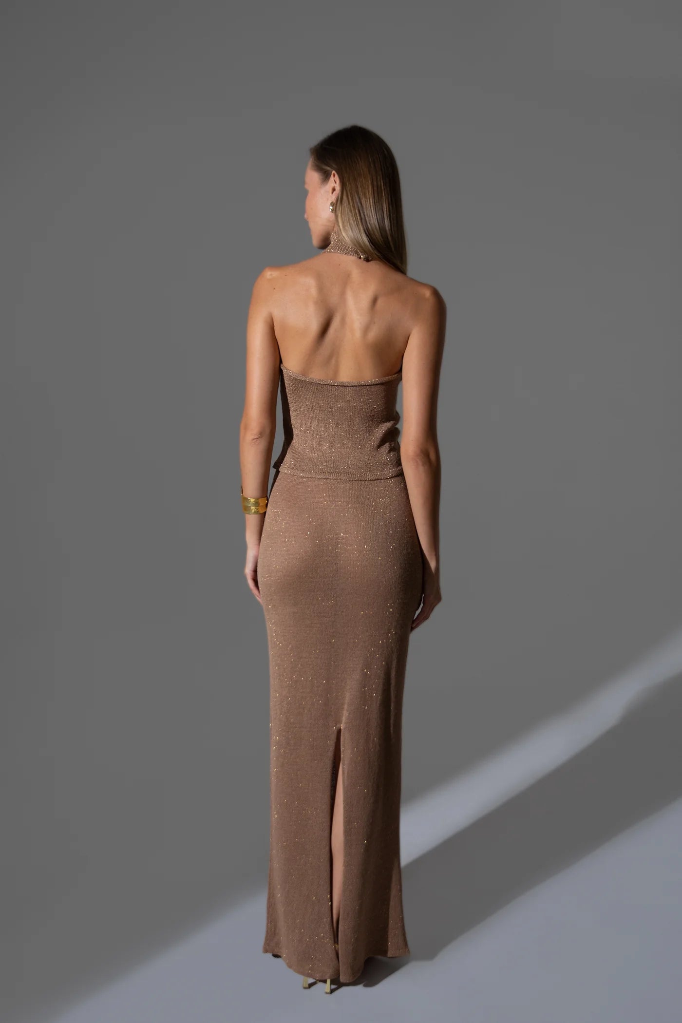 Hourglass Maxi Skirt Gold