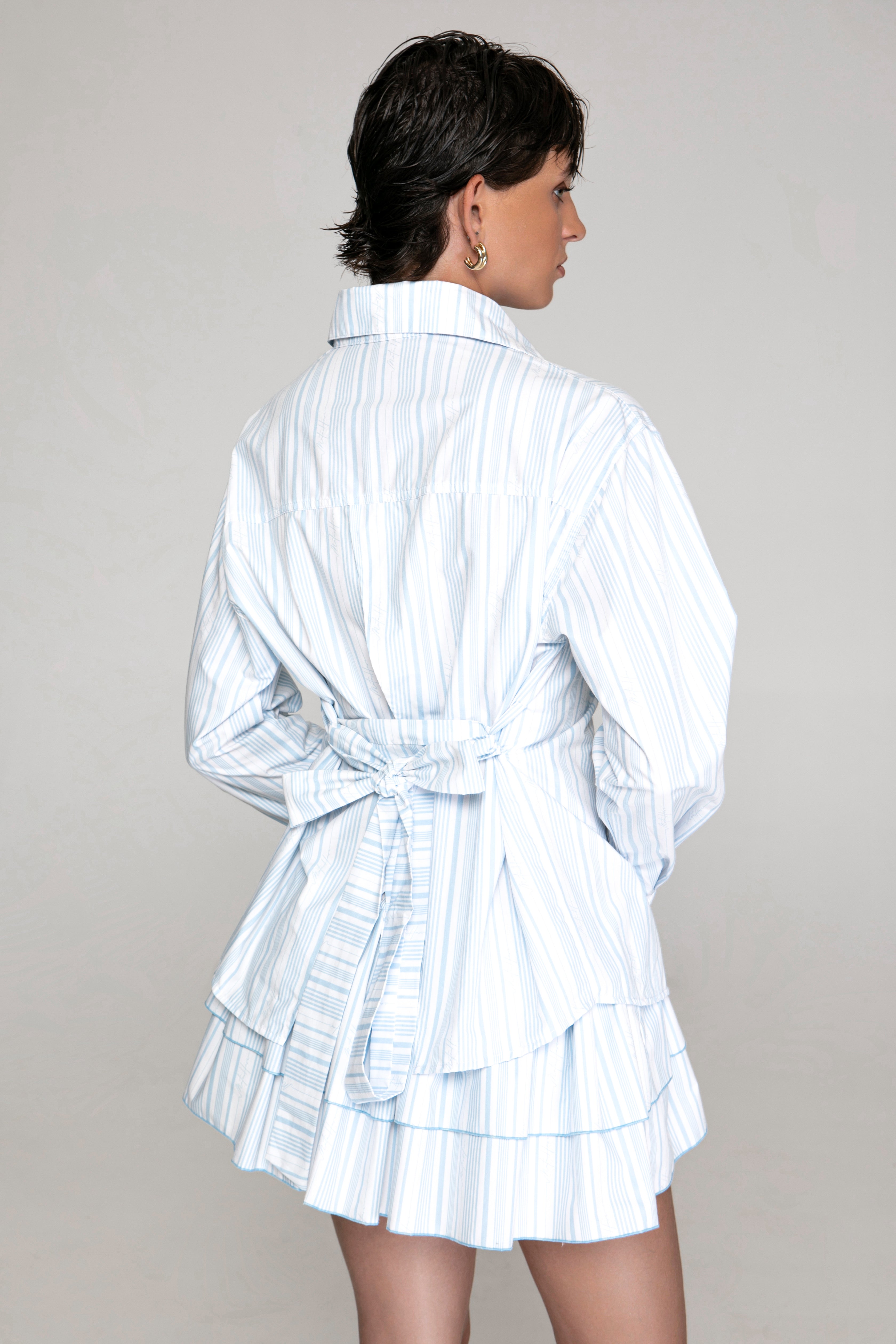 Demure Cotton Shirt blue stripe