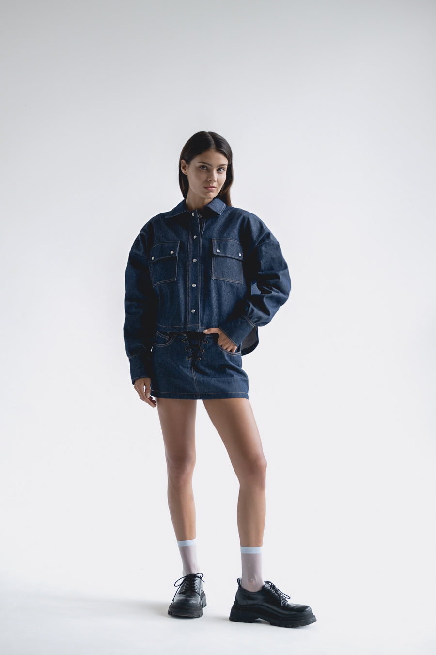 Oversized Denim Jacket Blue