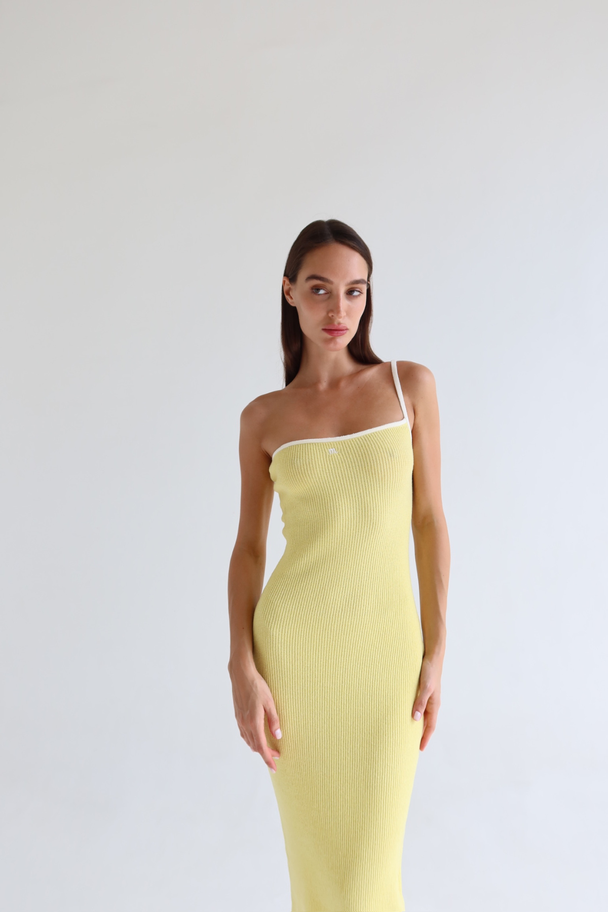 M. One Shoulder Dress Yellow