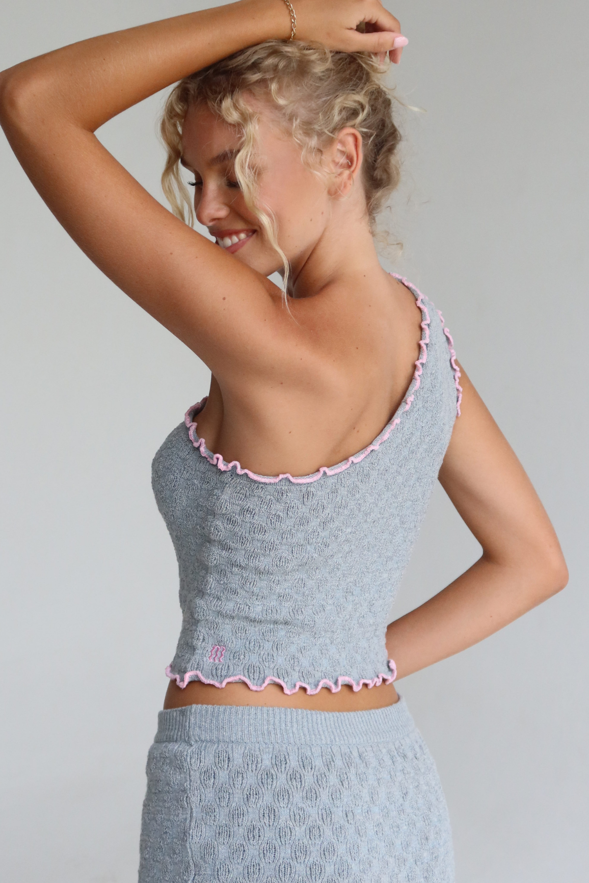 Hibiscus One-Shoulder Knit Top