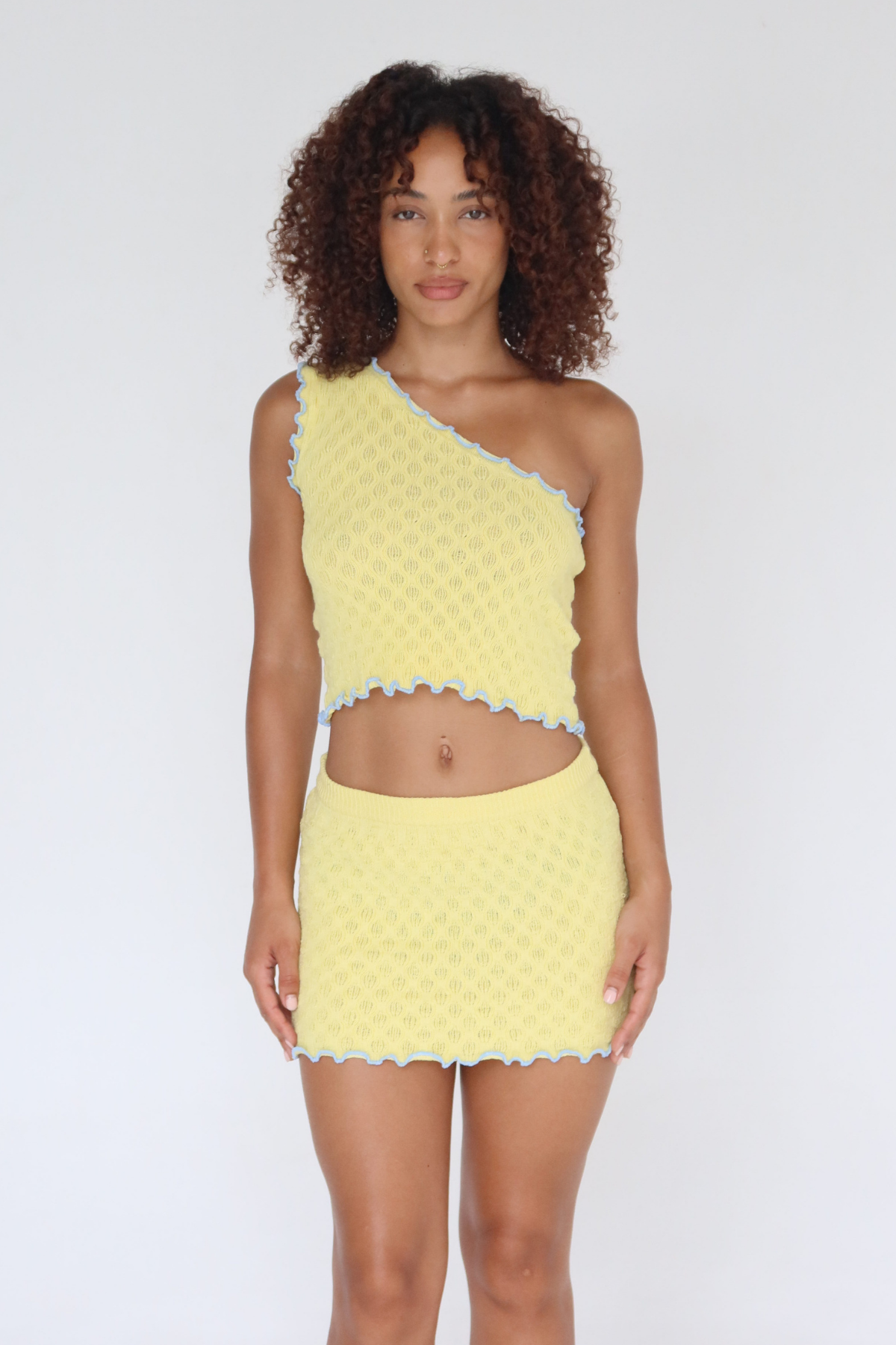 Hibiscus One-Shoulder Knit Top