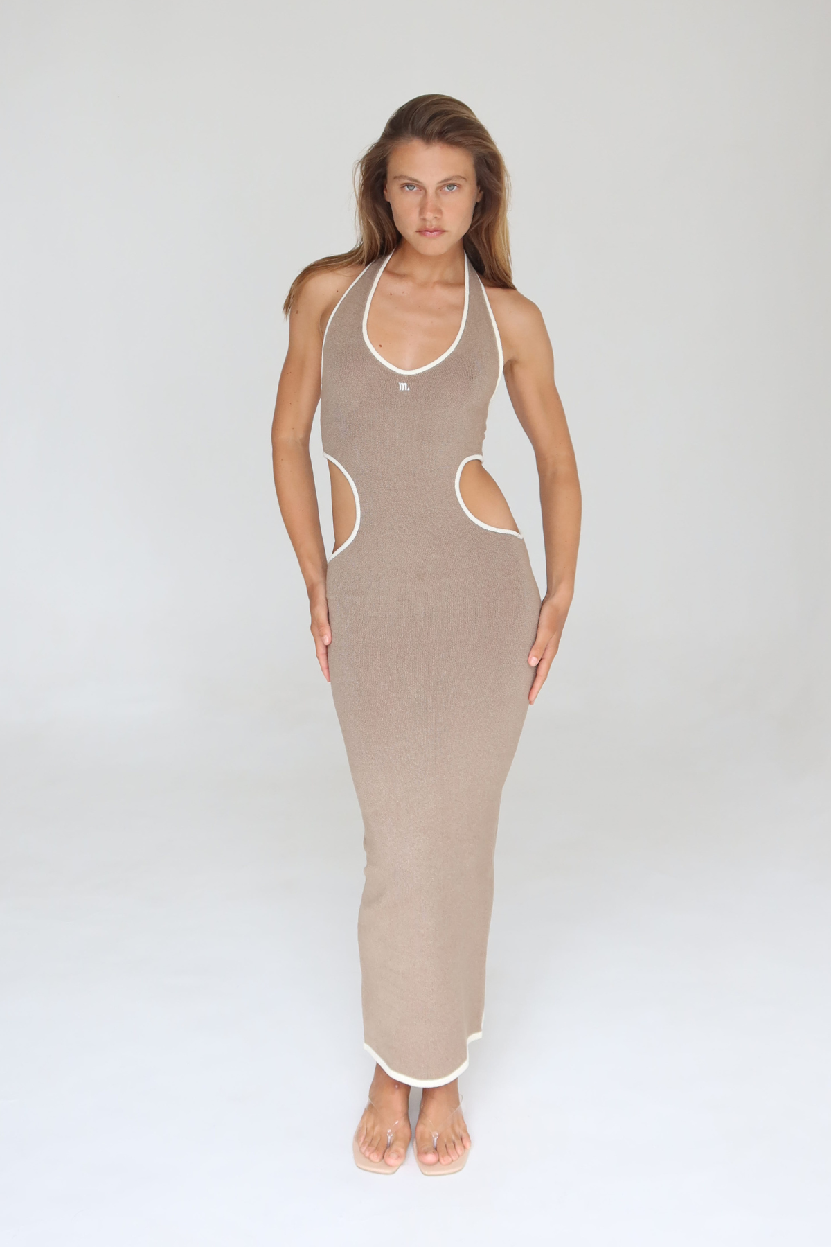 M. Cut Out Dress Latte