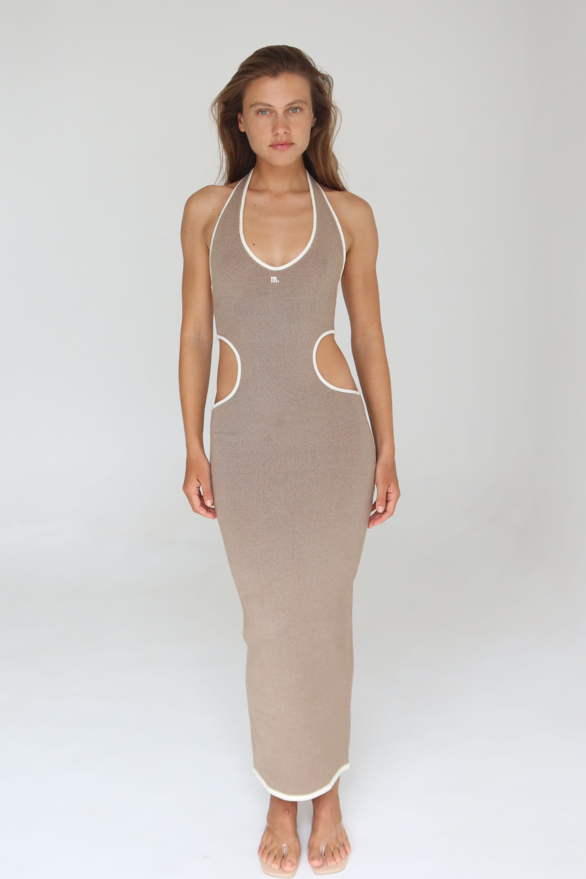 M. Cut Out Dress Latte
