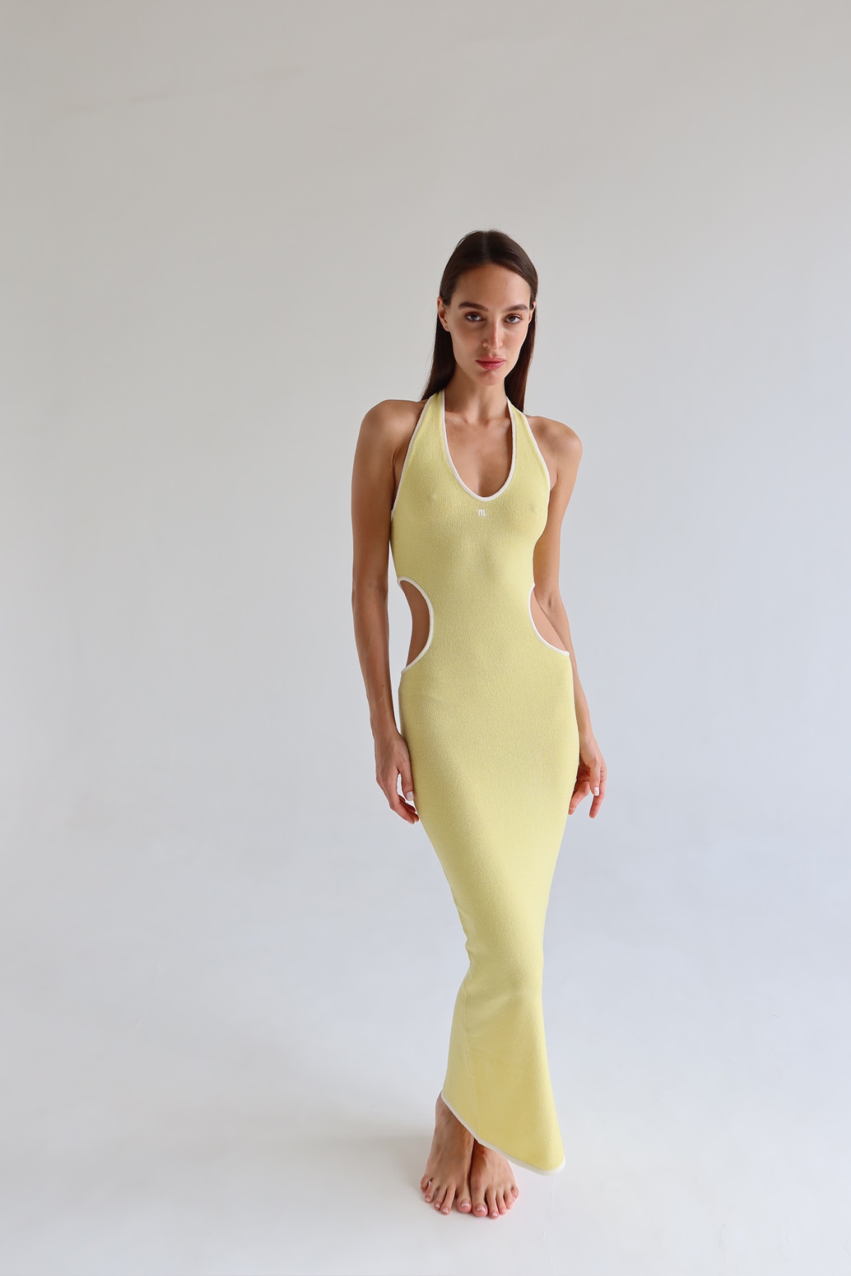 M. Cut Out Dress Yellow