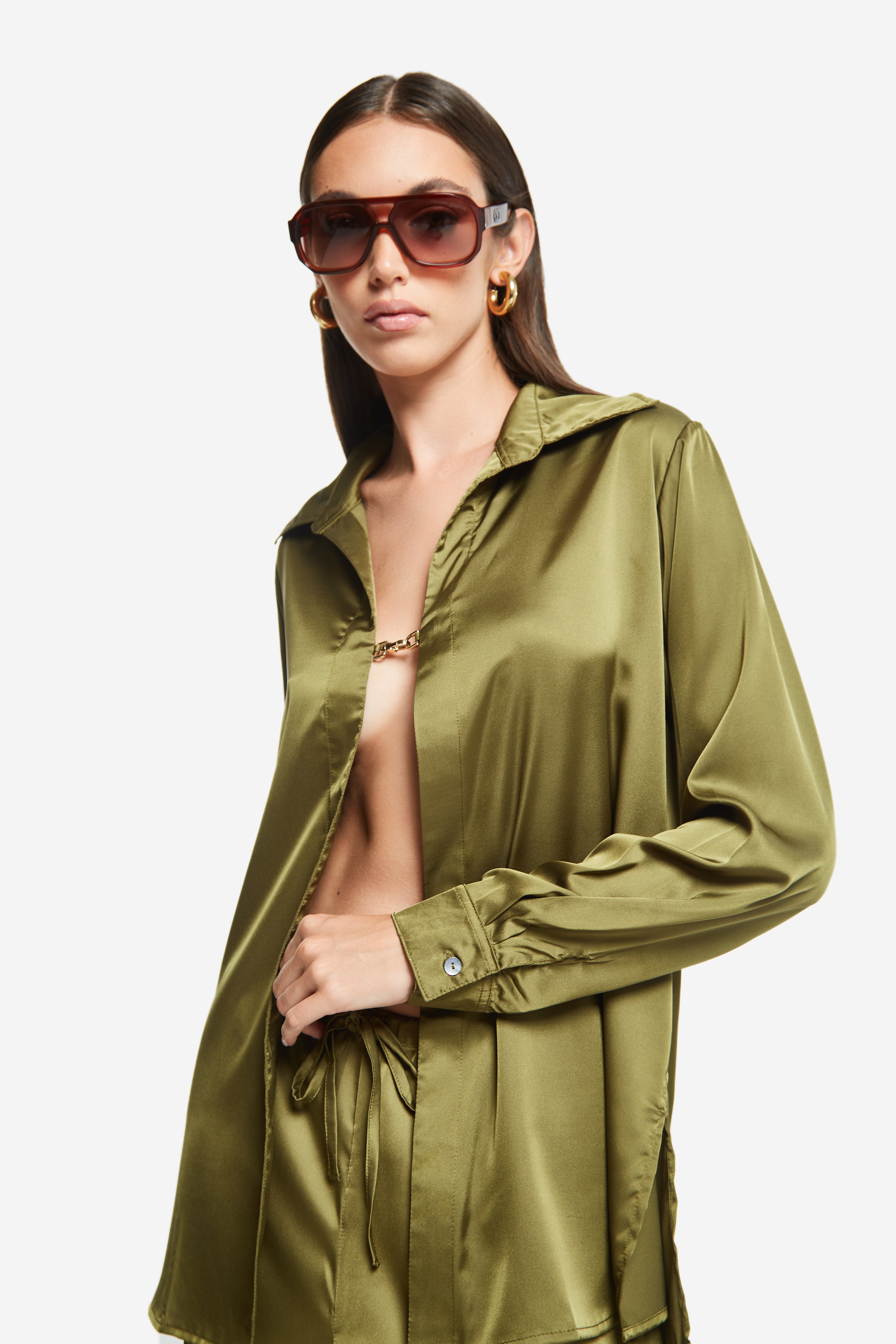 Bella Silky Shirt Olive