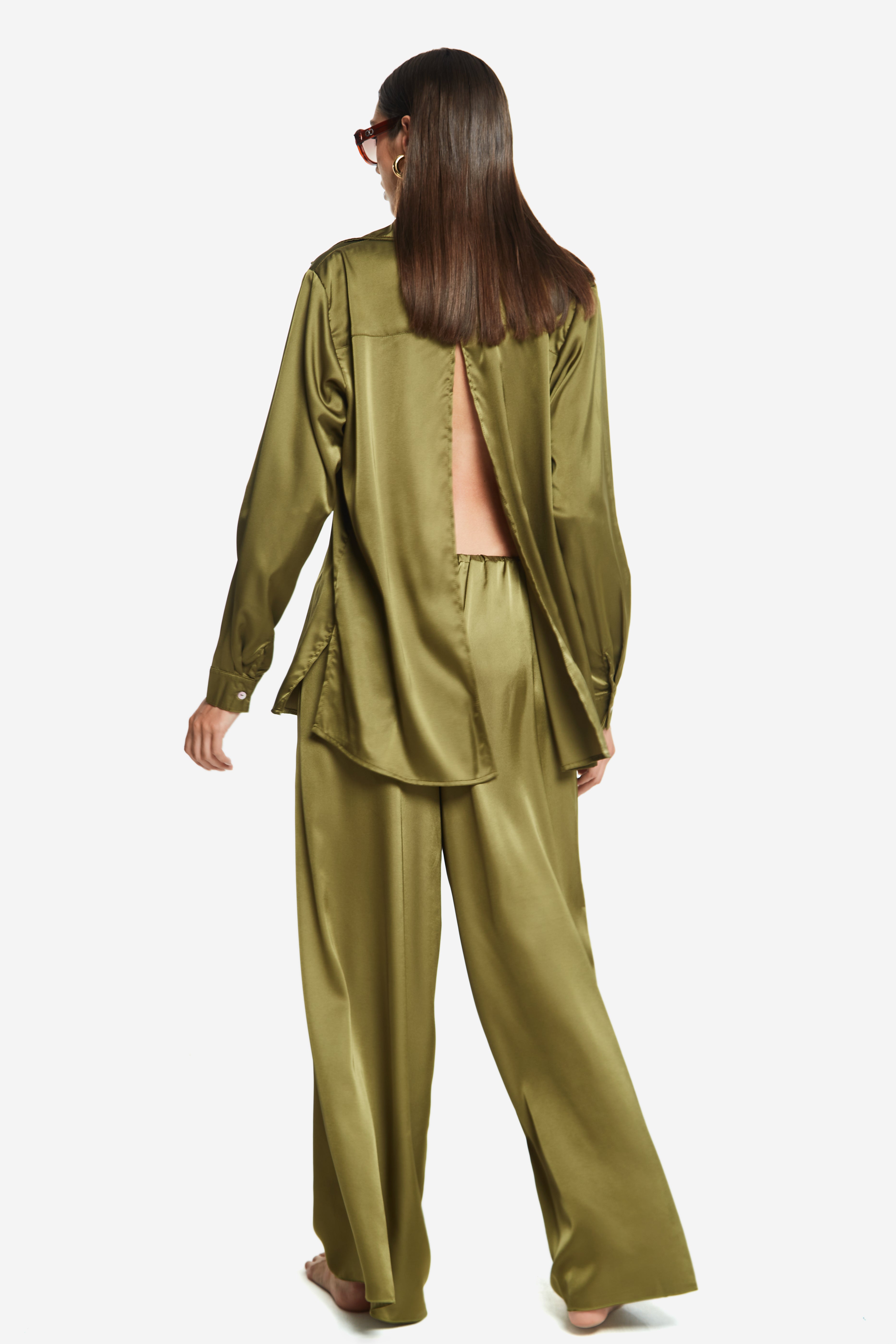Bella Silky Pants Olive